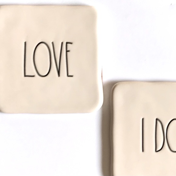 Rae Dunn Artisan Collection by Magenta Ceramic Wedding Drinkware Coaster Set - Picture 1 of 5